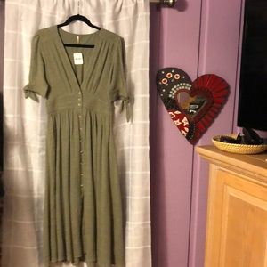 FREE PEOPLE Love of My Life Midi Dress - Sage